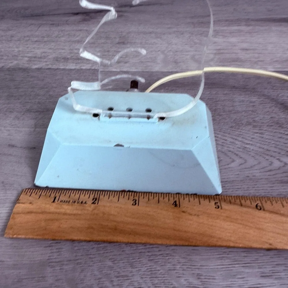 Vintage Lucite Elephant Bedside Lamp Blue Kids Night Light MCM Works